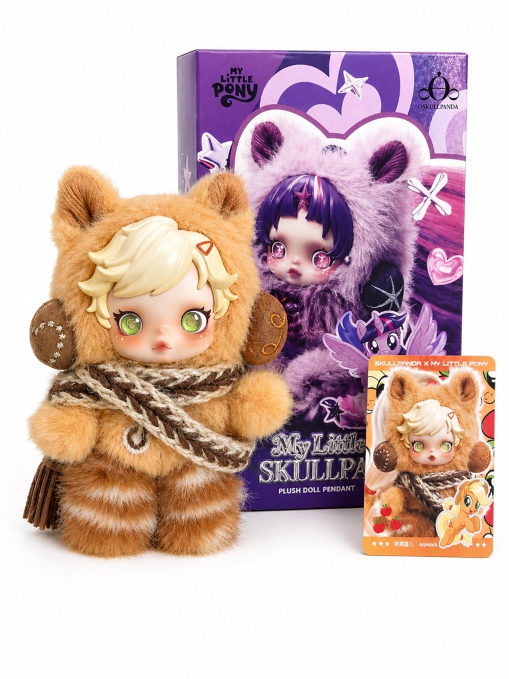 POPMART SKULLPANDA × My Little Pony Series Plush Doll Pendant Applejake